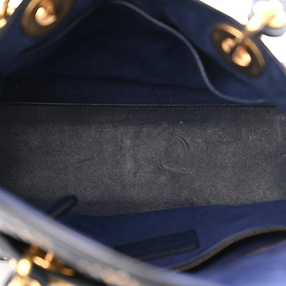 Christian Dior Calfskin Cannage Studded Medium Supple Lady Dior Navy 5 of 18