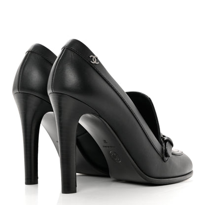 Chanel Calfskin Buckle Pumps 37 Black 4 of 9