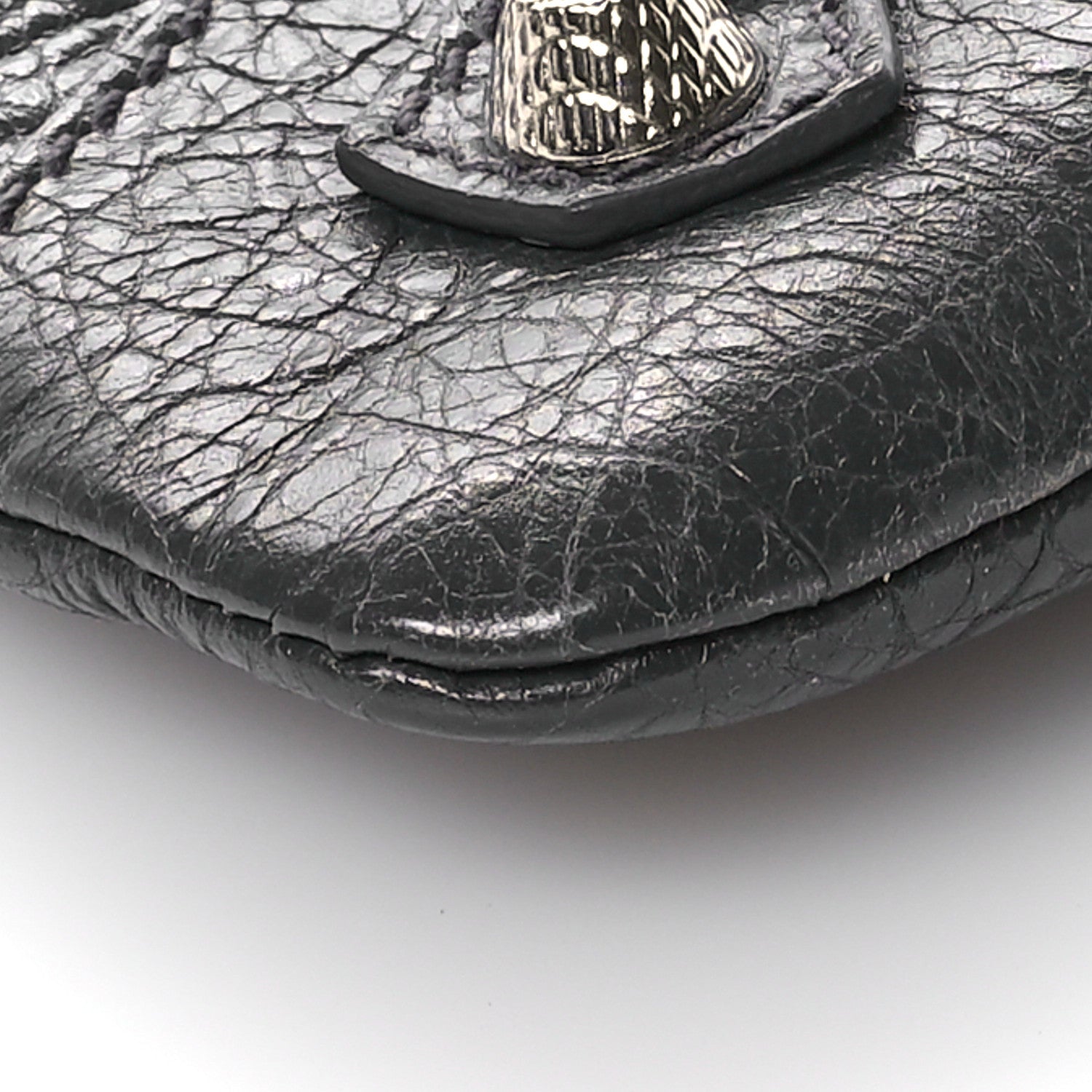 Balenciaga Agneau Giant 12 Silver Hardware Envelope Strap Clutch  Gris Fossile 10 of 11