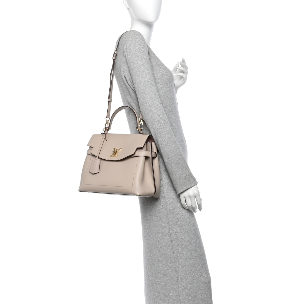 Louis Vuitton Soft Calfskin Lockme Ever MM  Greige 2 of 10