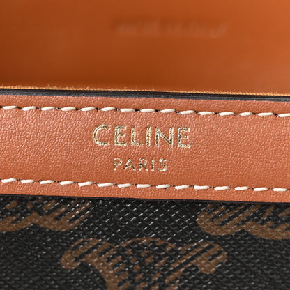 Celine Triomphe Canvas Calfskin Margo Wallet on Chain Tan 6 of 10