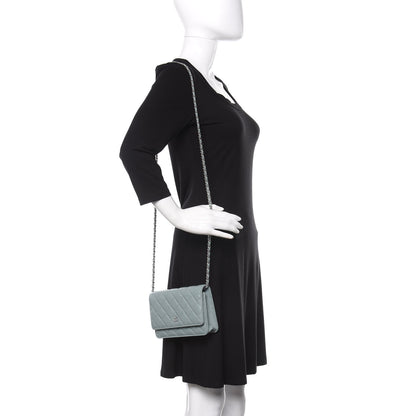 Chanel Caviar Quilted Wallet On Chain WOC Blue 2 of 11
