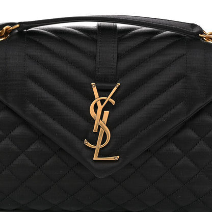 Saint Laurent Satin Mixed Matelasse Triquilt Medium Monogram Envelope Satchel Black 7 of 13