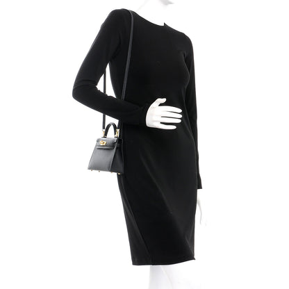 Hermes Chevre Mysore Mini Kelly Sellier 20 Black 4 of 76