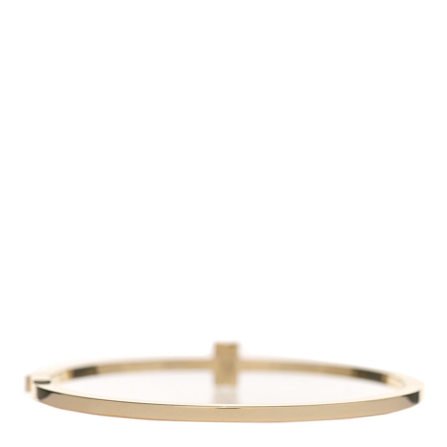 18K Yellow Gold Diamond T Hinged Wire Bangle Bracelet