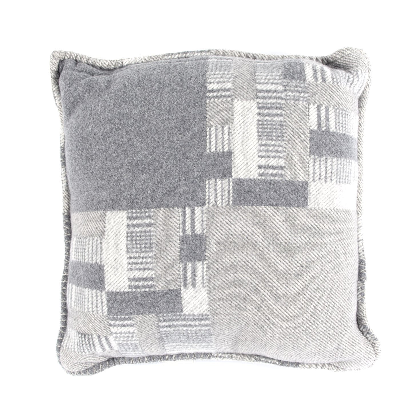 Wool Cashmere Avalon Paper Block Pillow Gris Acier