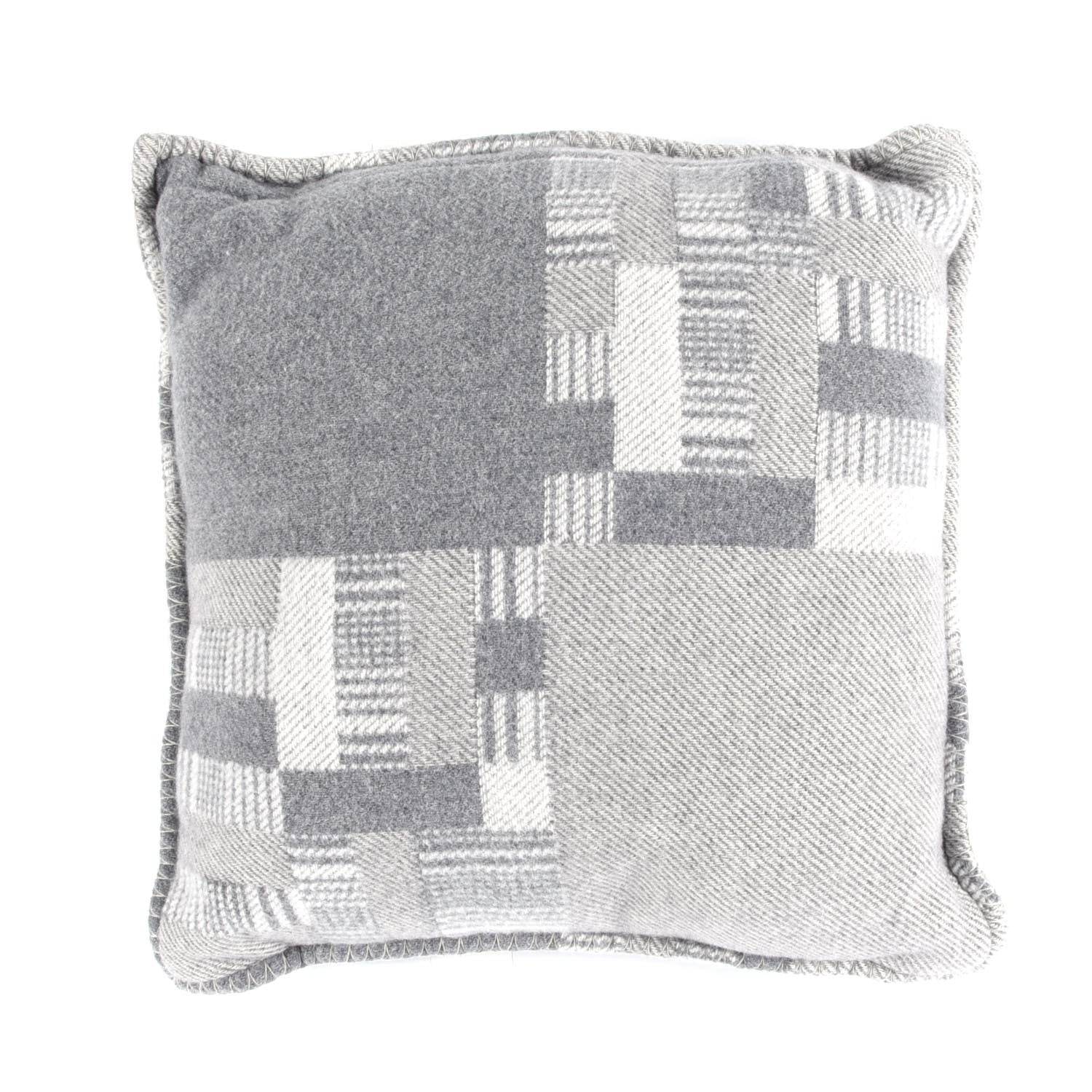 Hermes Wool Cashmere Avalon Paper Block Pillow Gris Acier 1 of 3