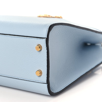 Versace Grainy Calfskin Virtus Top Handle Tote Blue 8 of 8