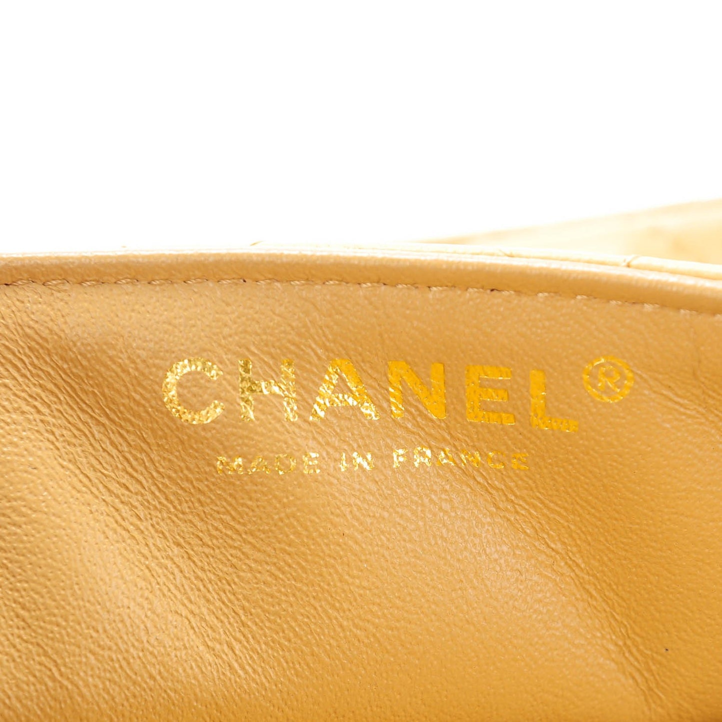 Lambskin Quilted East West Flap Beige