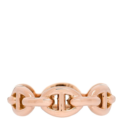 Hermes 18K Rose Gold PM Chaine d'Ancre Enchainee Ring 51 5.75 1 of 5