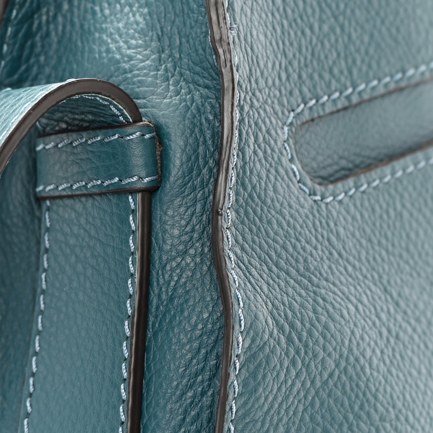 Grained Calfskin Medium Marcie Saddle Bag Navy Ink