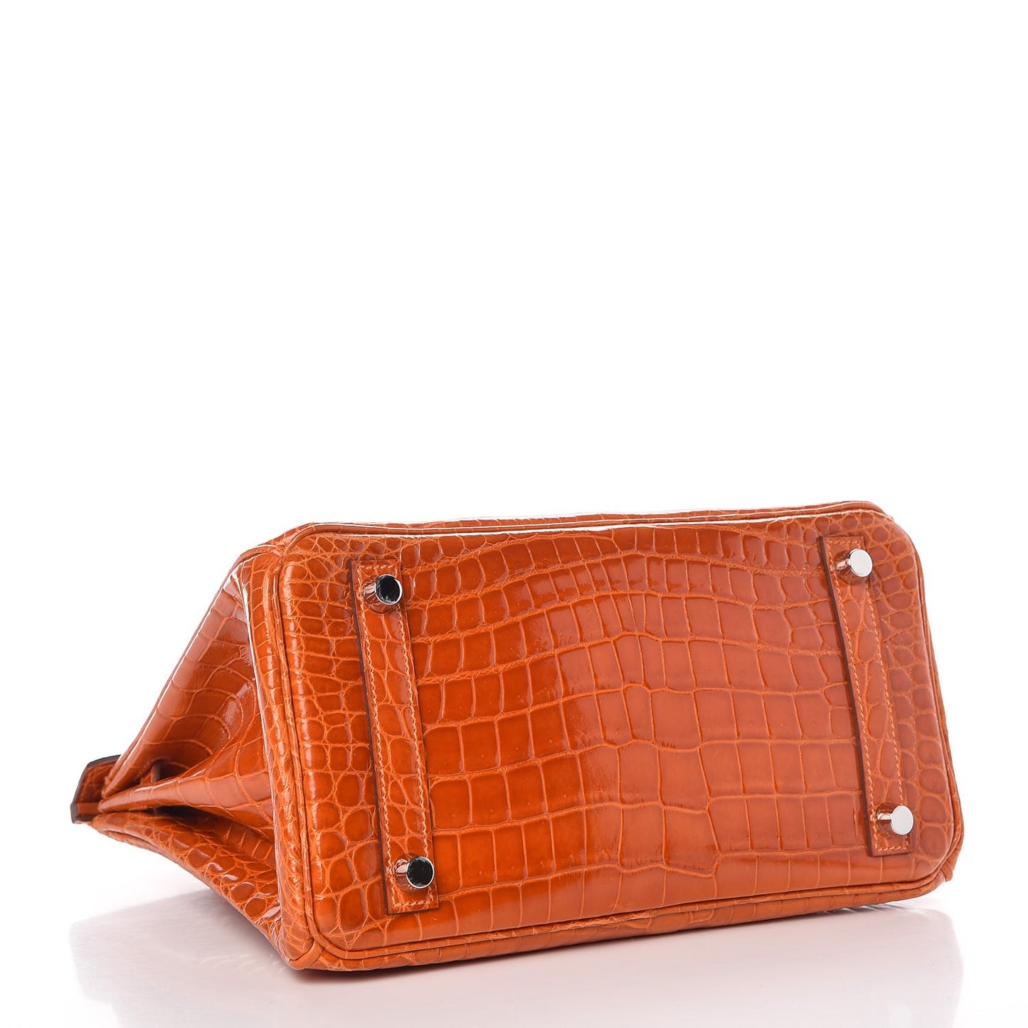 Shiny Niloticus Crocodile Birkin 25 Orange