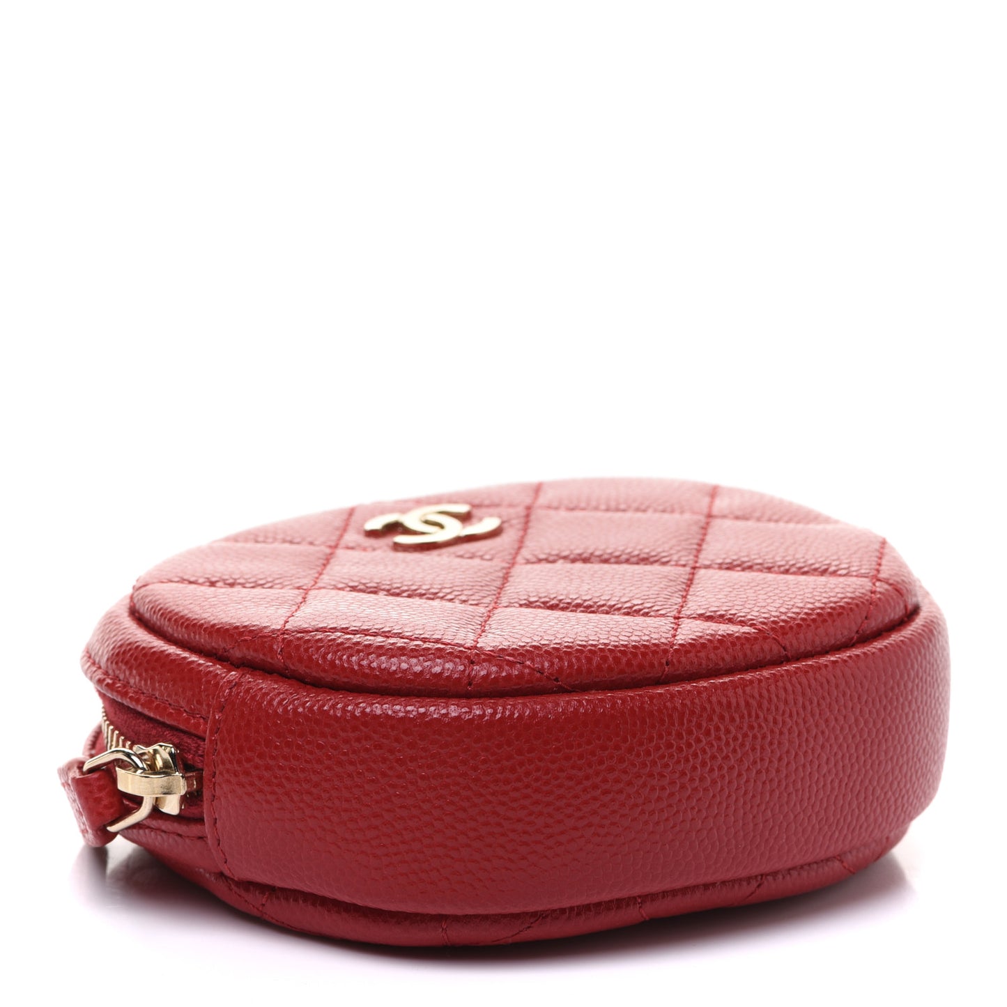 Caviar Quilted Zip Around Classic Coin Purse Dark Pink