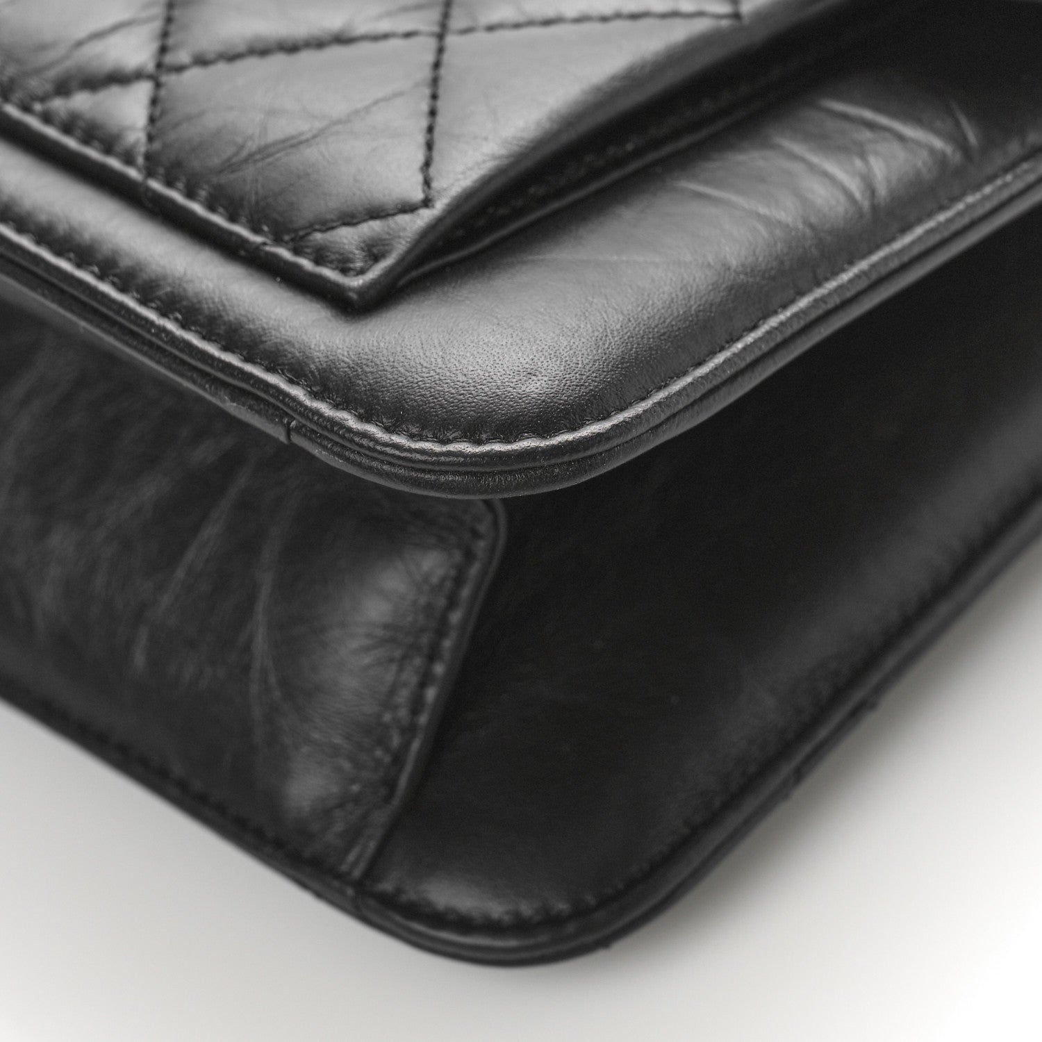 Chanel Aged Calfskin Quilted Large Double You Flap Black 9 of 9