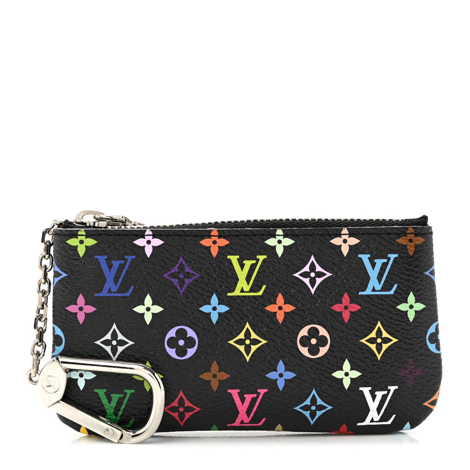 Louis Vuitton Monogram Multicolor Key Pouch Black Grenade 1 of 9