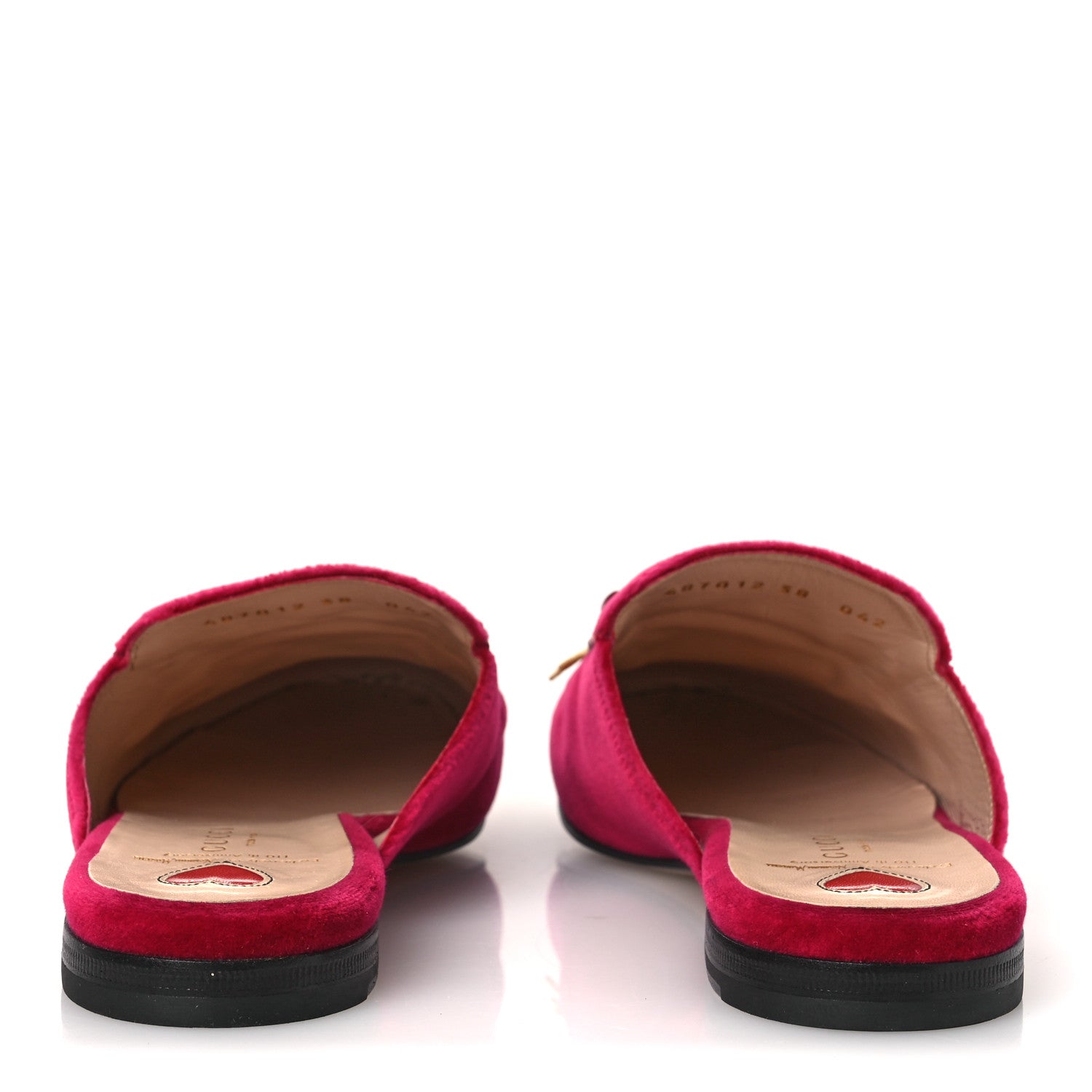 Gucci Velvet Panther Embroidered Womens Princetown Slippers 38 Raspberry Sherbet 6 of 11