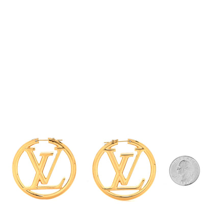 Louis Vuitton Metal Louise Hoop Earrings Gold 2 of 4