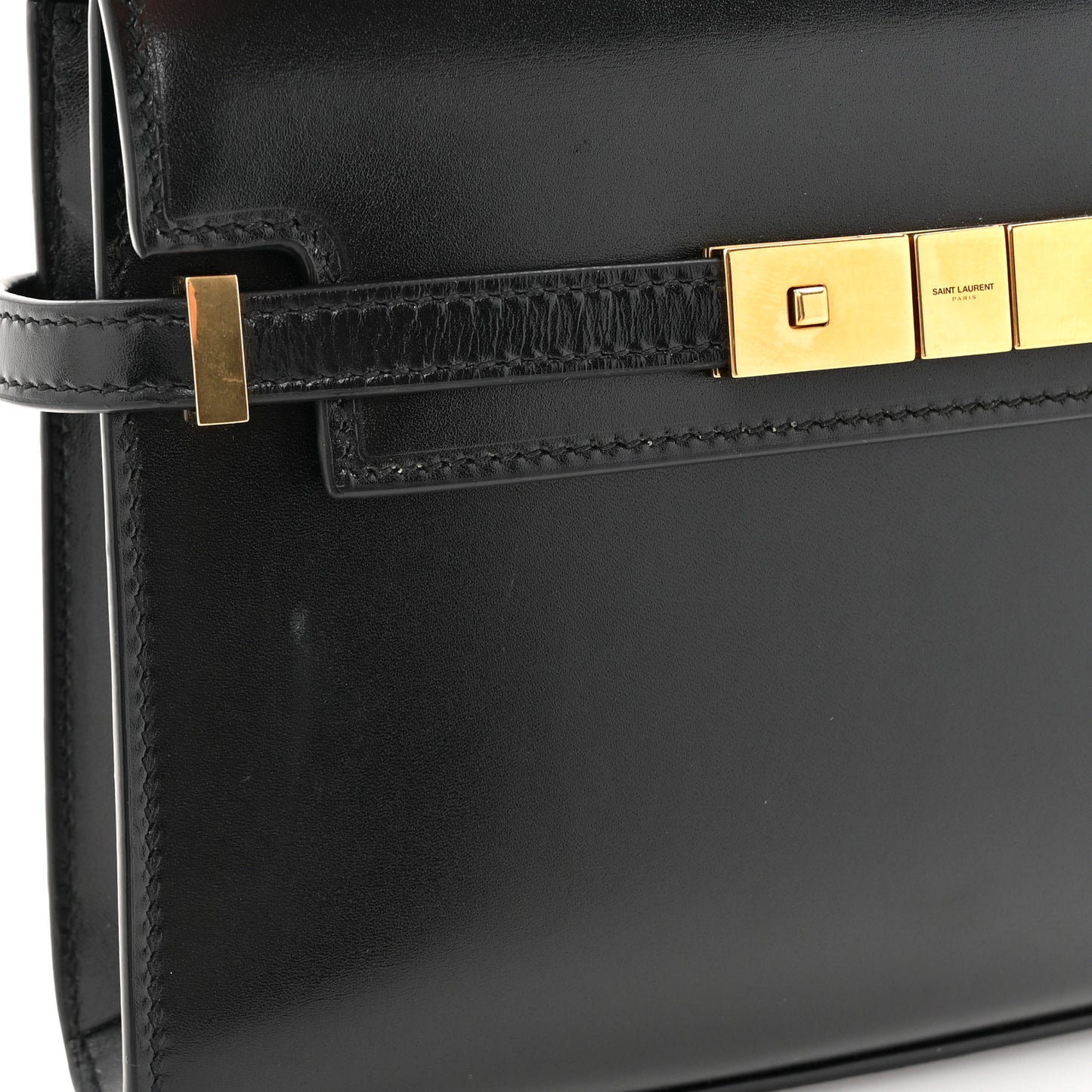Smooth Calfskin Mini Manhattan Shoulder Bag Black
