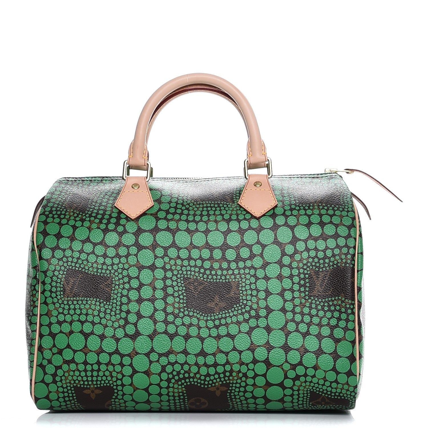 Louis Vuitton Monogram Kusama Town Speedy 30 Green 1 of 8