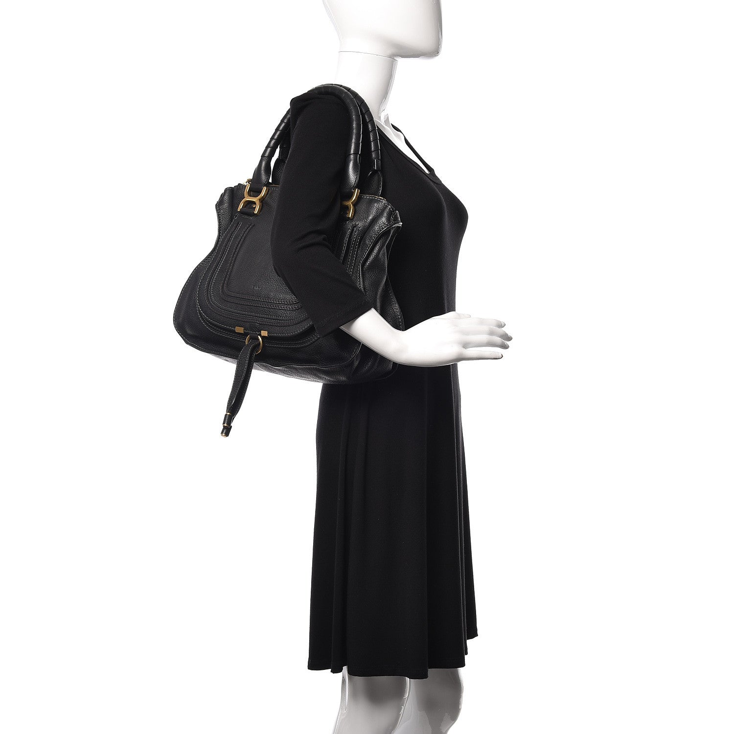 Chloe Calfskin Medium Marcie Satchel Black 2 of 10