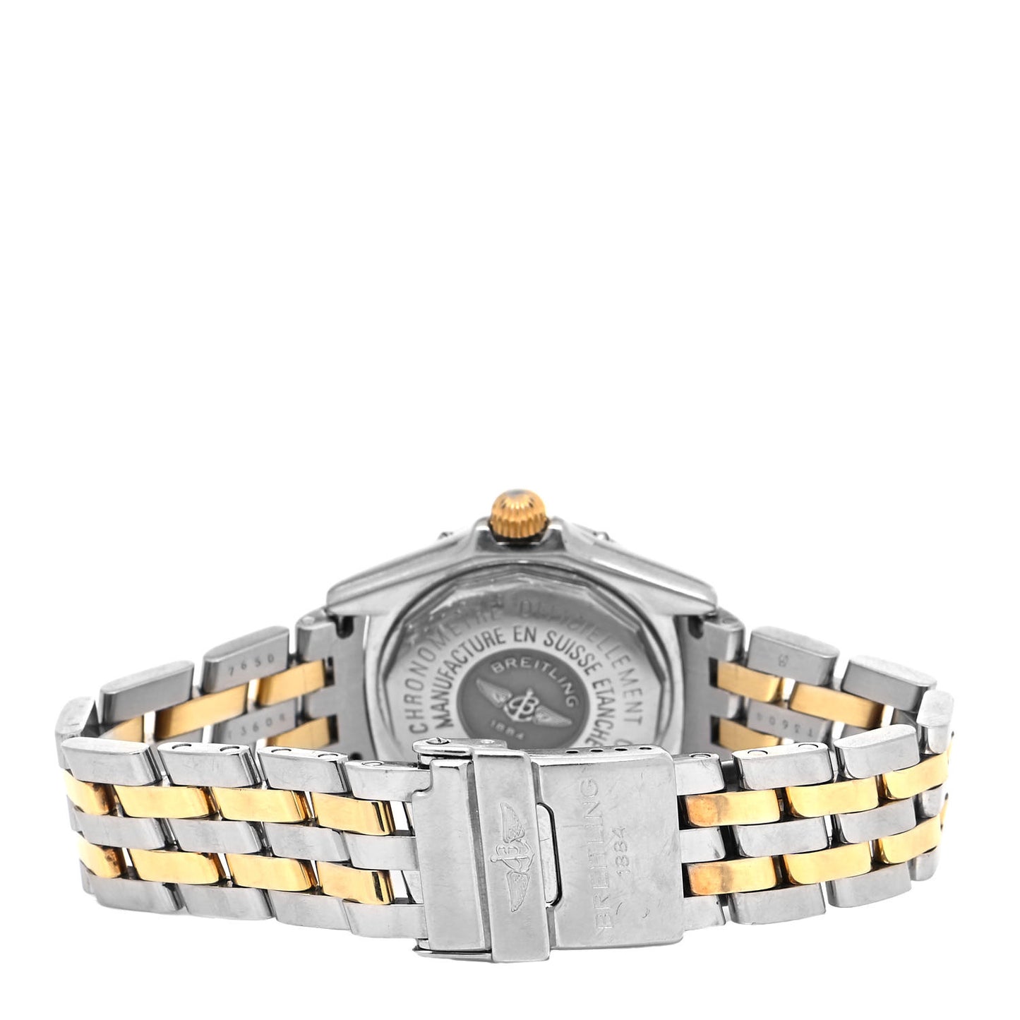Stainless Steel 18K Yellow Gold Blue Mother of Pearl 29mm Callistino Quartz Watch B72345