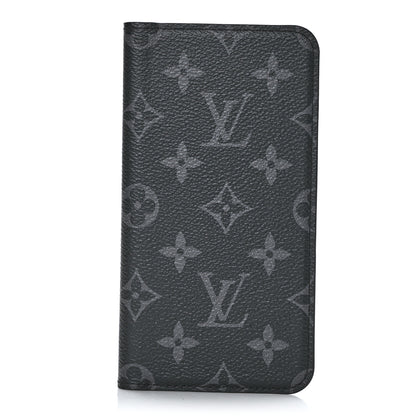 Louis Vuitton Monogram Eclipse iPhone XS Max Folio Case Black 1 of 6