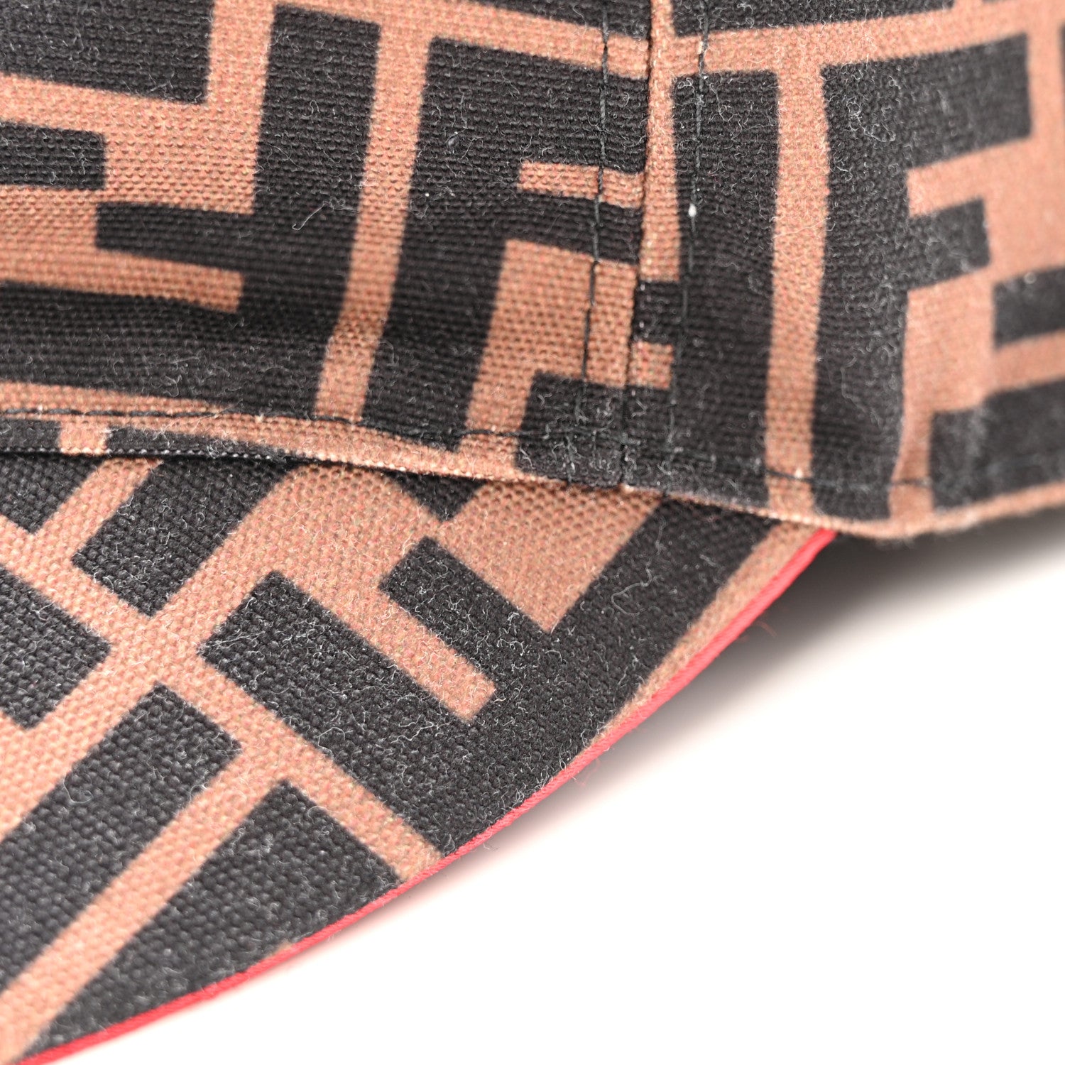 Fendi Canvas FF Reloaded Baseball Hat Tobacco Red 1812191