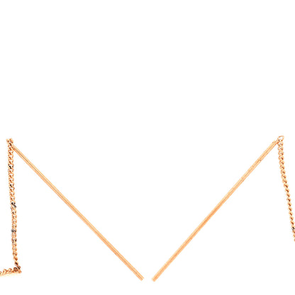 Saint Laurent Metal Monogram Pendant Threader Earrings Gold 3 of 4