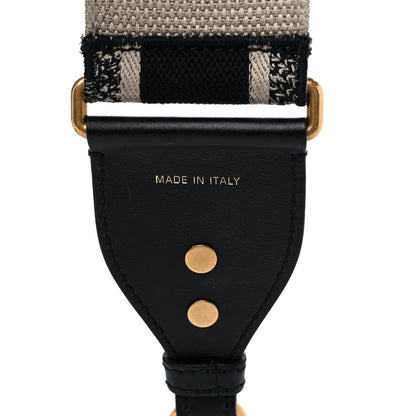Christian Dior Canvas Embroidered Shoulder Strap Black 3 of 4