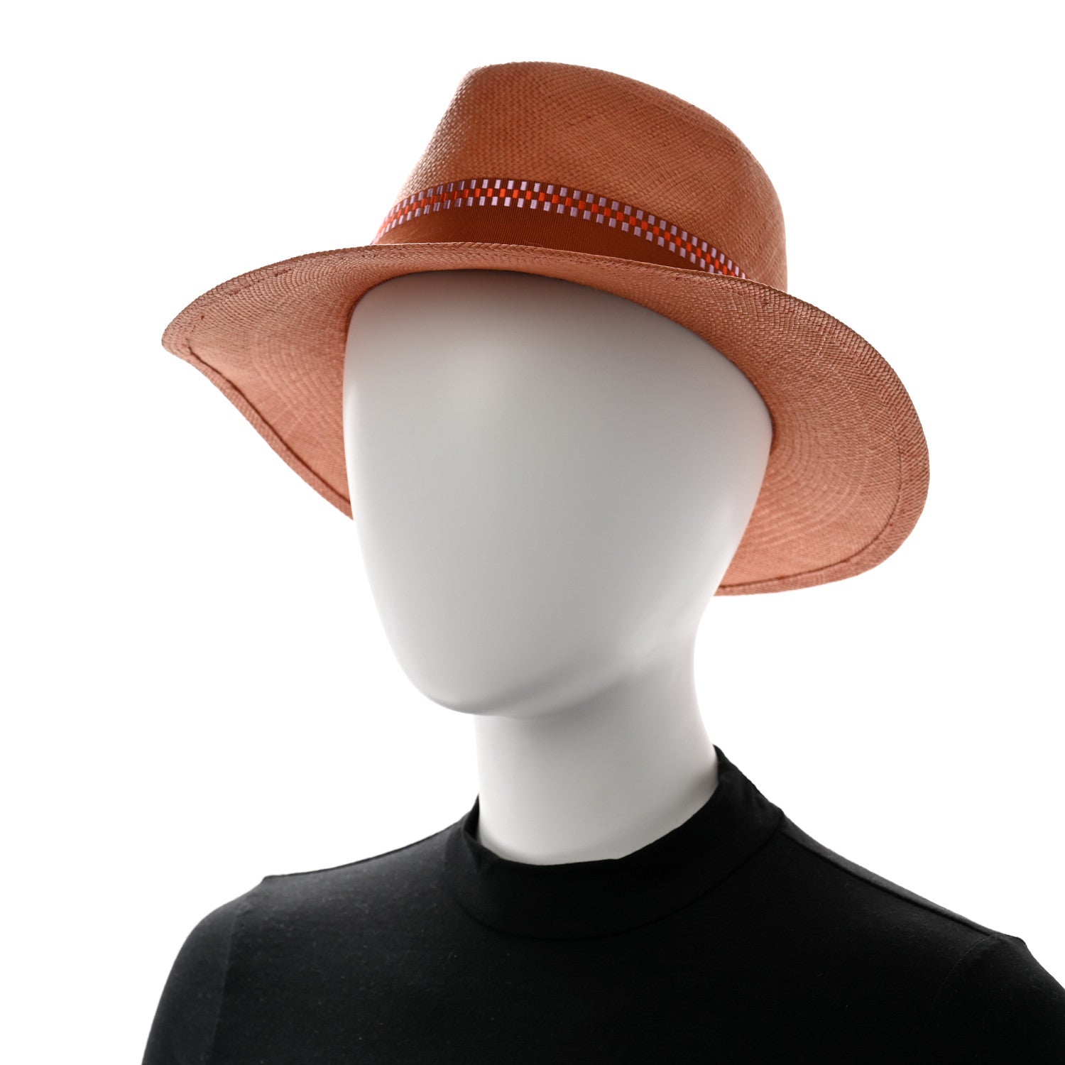 Hermes Straw Esperance Panama Hat 57 Terracotta 2 of 8