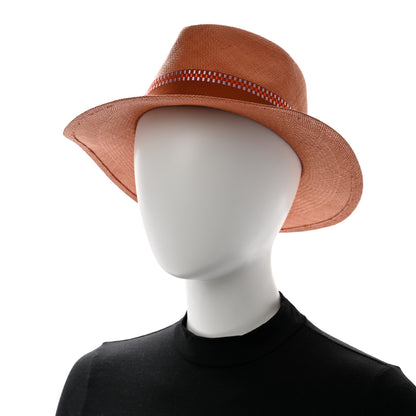 Hermes Straw Esperance Panama Hat 57 Terracotta 2 of 8