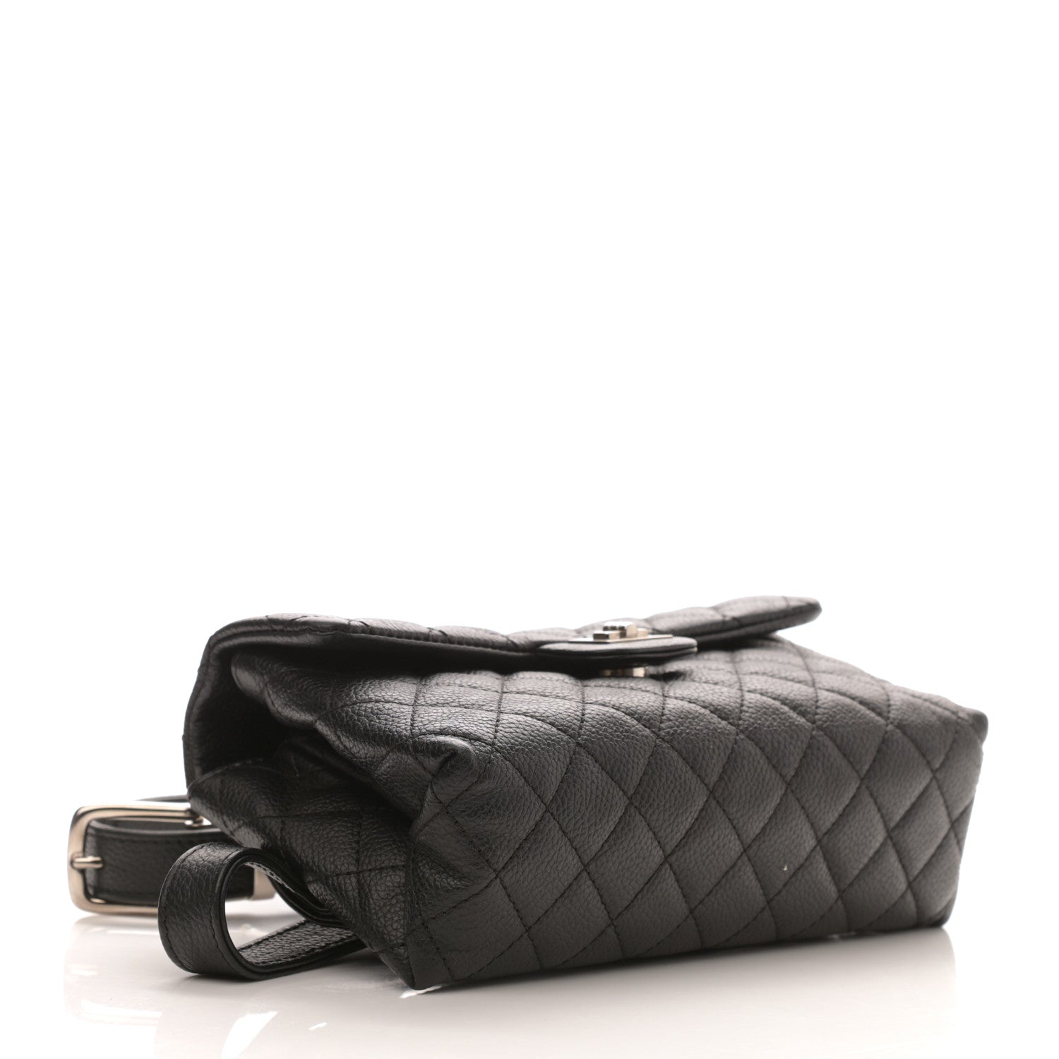 Chanel Grained Calfskin Quilted 2.55 Reissue Flap Belt Bag Clutch Black 4 of 10