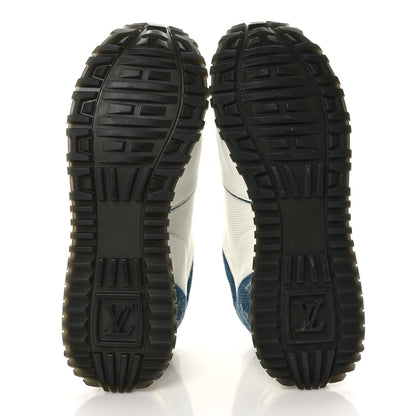 Louis Vuitton Calfskin Monogram Denim Run Away Sneakers 37.5 White 6 of 9