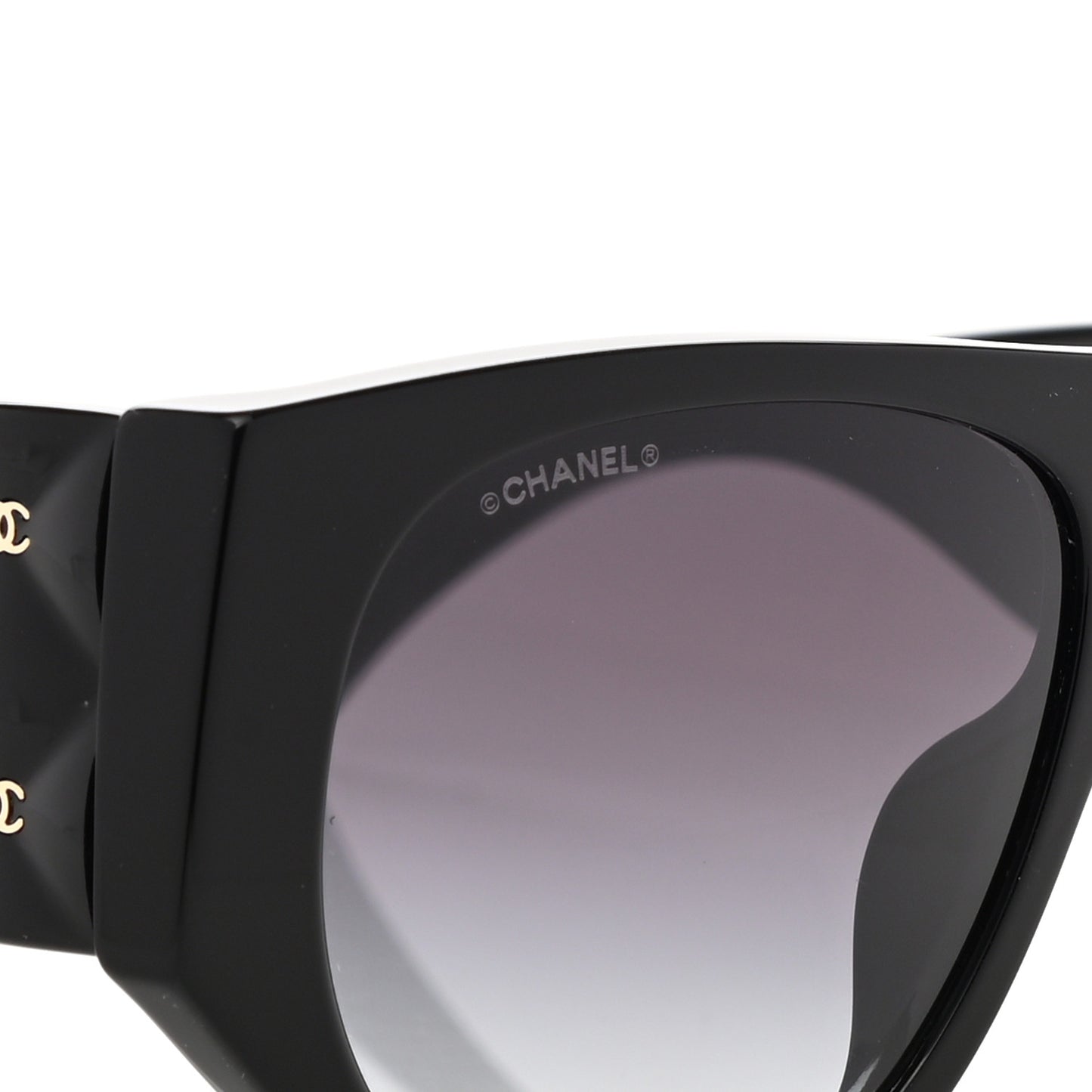 Acetate Quilted CC Pilot Sunglasses 71465 Black
