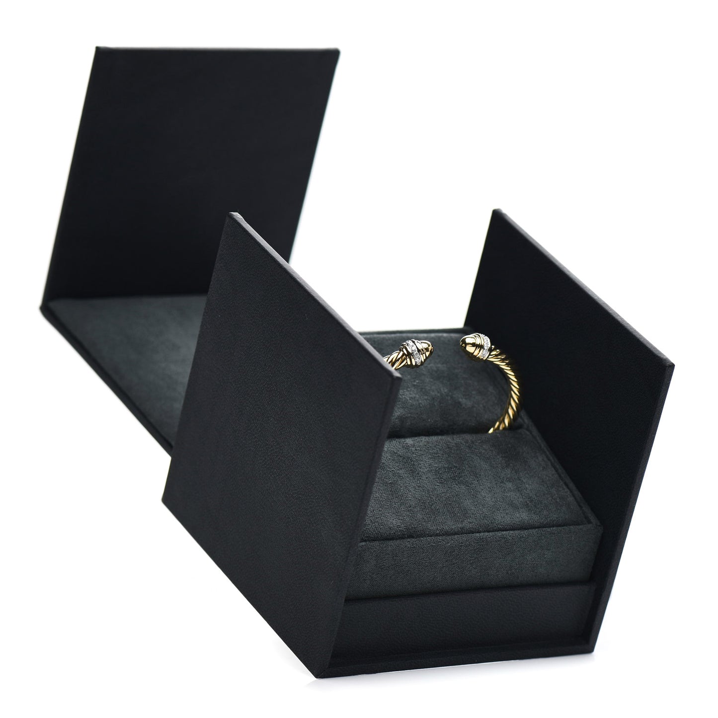 18K Yellow Gold Diamond 5mm Cable Classics Dome Bracelet