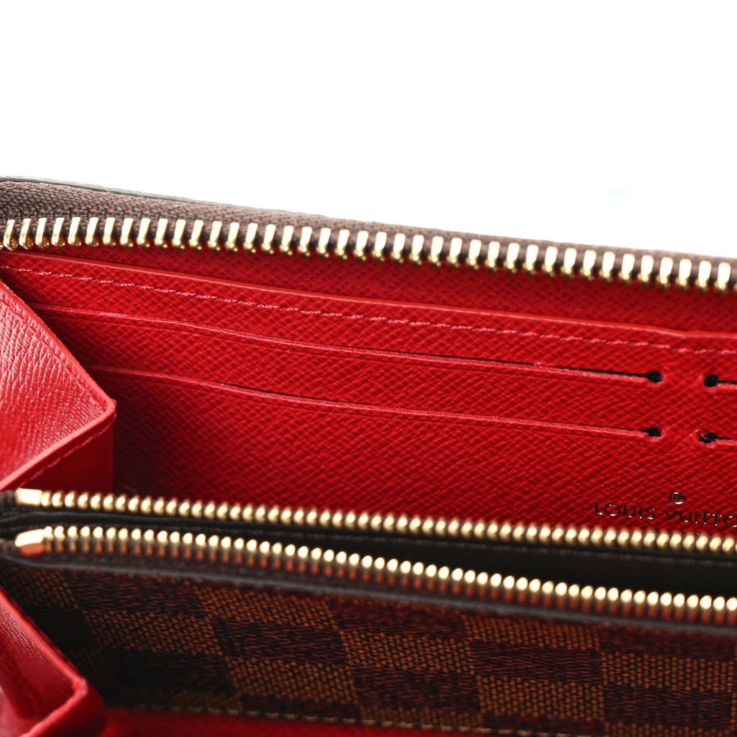 Louis Vuitton Damier Ebene Clemence Wallet Cherry 7 of 8