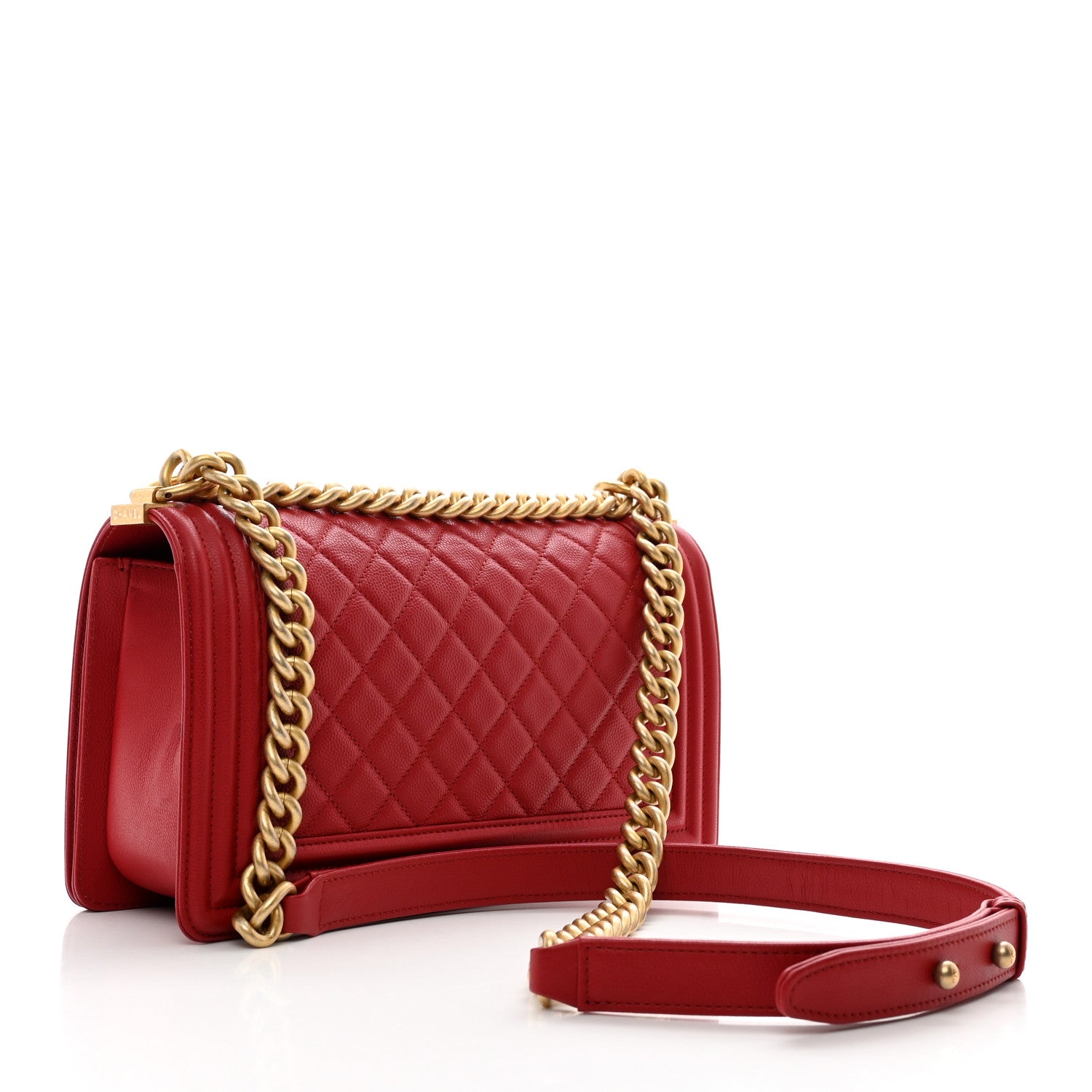 Chanel Caviar Quilted Medium Boy Flap Red 3 of 10