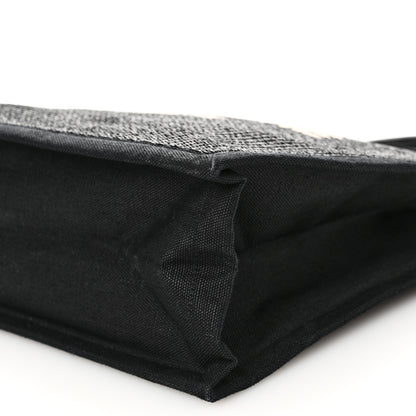 Saint Laurent Raffia Linen Calfskin Rive Gauche Tote Black 10 of 10