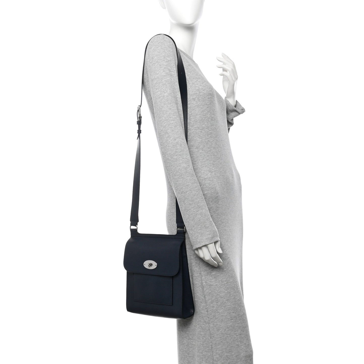 Small Classic Grain Calfskin Antony Messenger Crossbody Night Sky