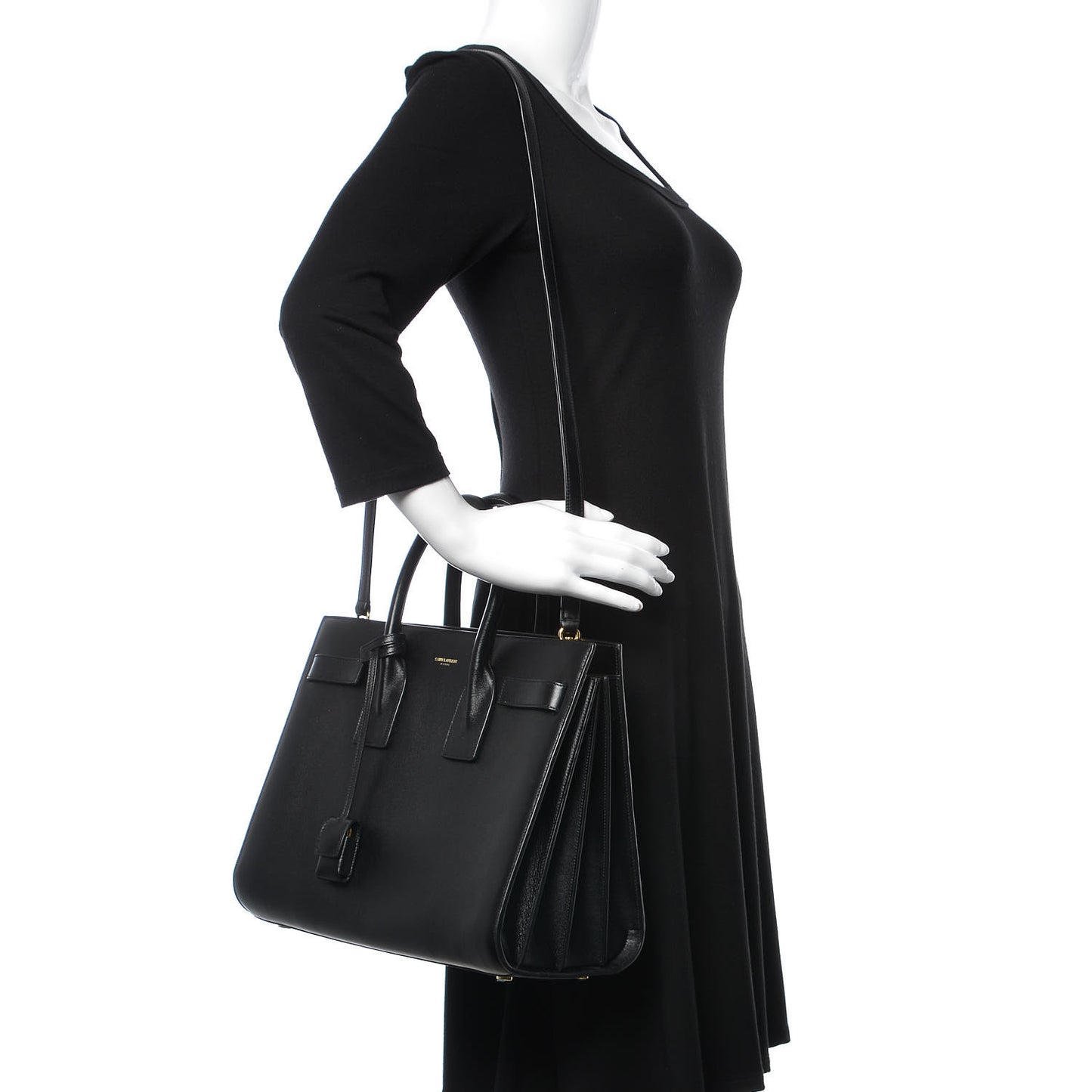 Calfskin Small Sac De Jour Black