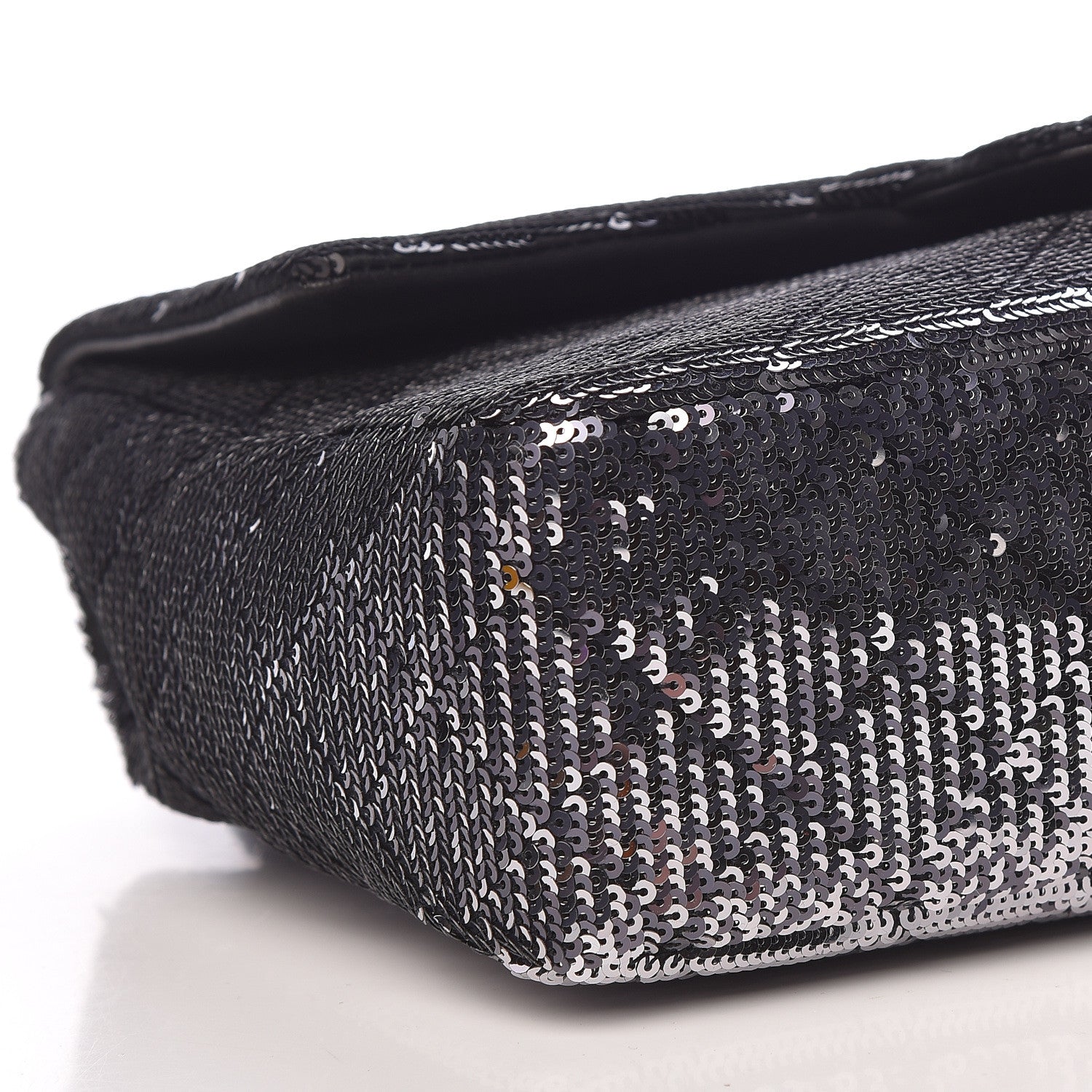 Chanel Sequin Medium Single Flap Black Silver 9 of 10