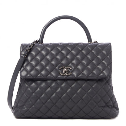 Chanel Caviar Quilted Large Coco Handle Flap Grey 1 of 9