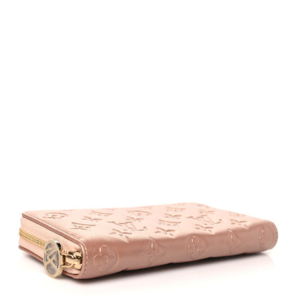 Louis Vuitton Metallic Lambskin Embossed Monogram Coussin Zippy Wallet Rose Gold 6 of 8