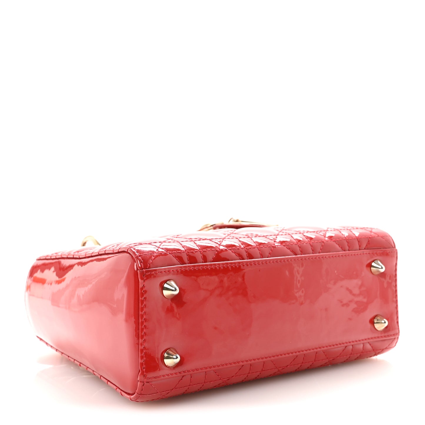 Patent Cannage Small Lady Dior Red