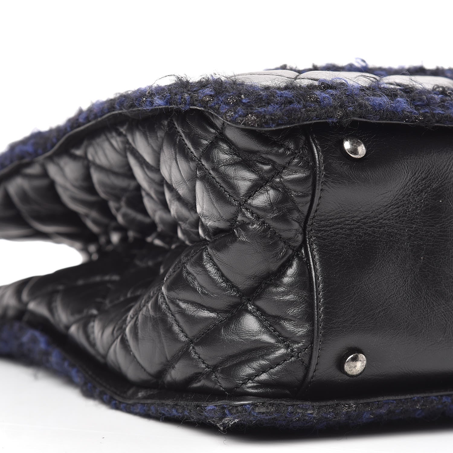 Chanel Aged Calfskin Quilted Tweed Large Secrets Tote Black 10 of 11