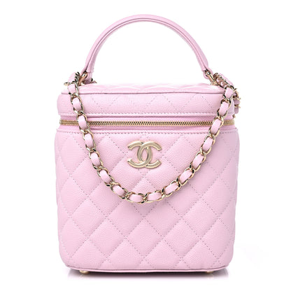 Chanel Caviar Quilted Small Top Handle Vanity Case With Chain Light Pink 1 of 11