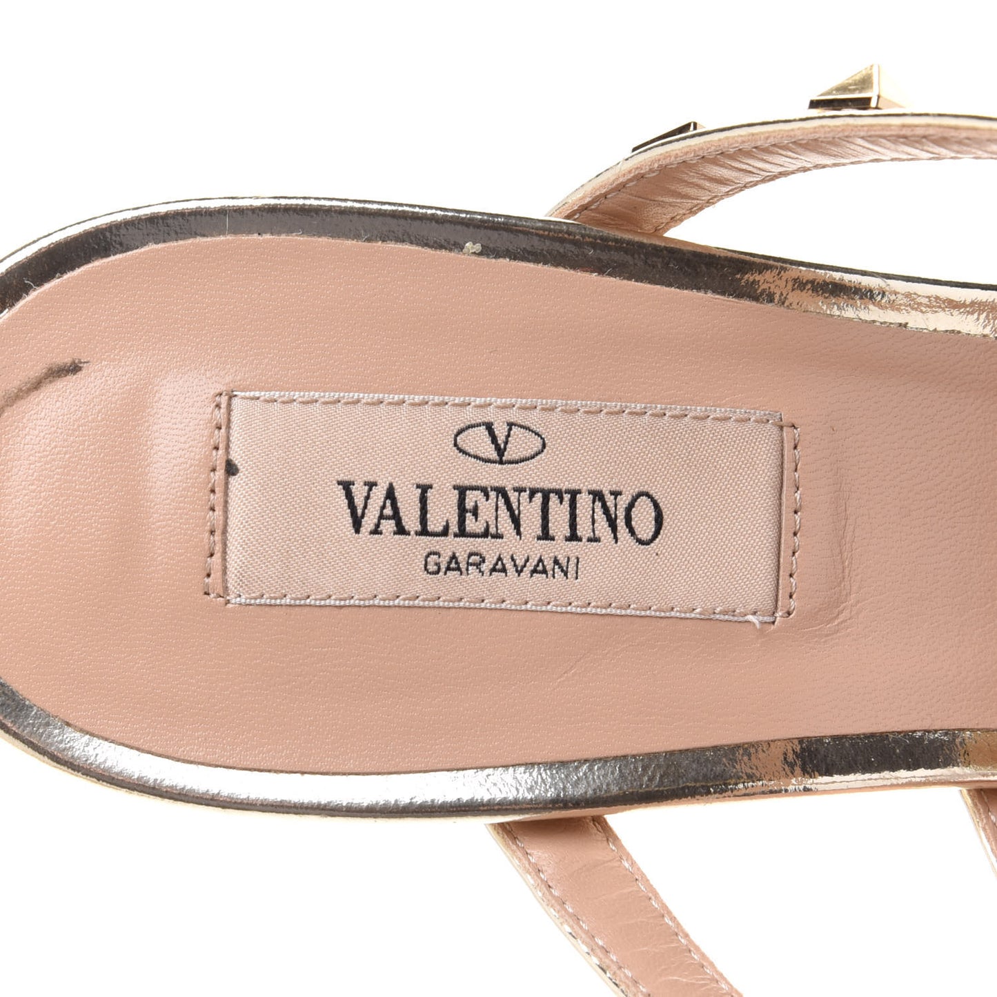 Metallic Pebbled Calfskin Nappa Rockstud 90mm Cage Mules 41 Skin