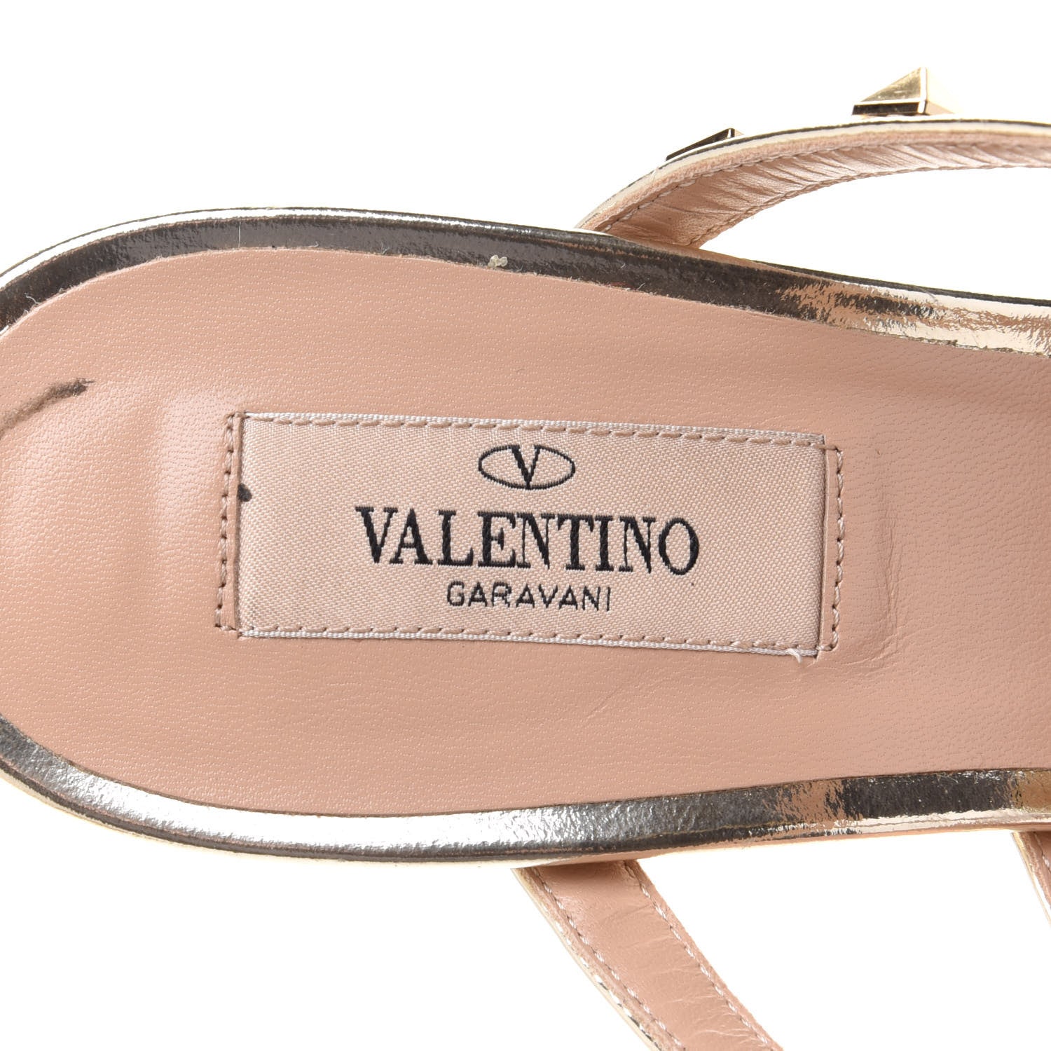 Valentino Garavani Metallic Pebbled Calfskin Nappa Rockstud 90mm Cage Mules 41 Skin 7 of 10