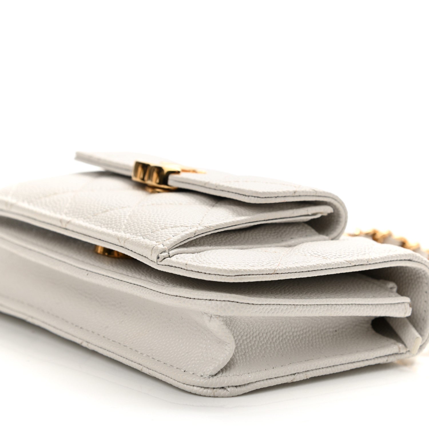 Chanel Caviar Quilted Pocket Twins Clutch With Chain White 12 of 14