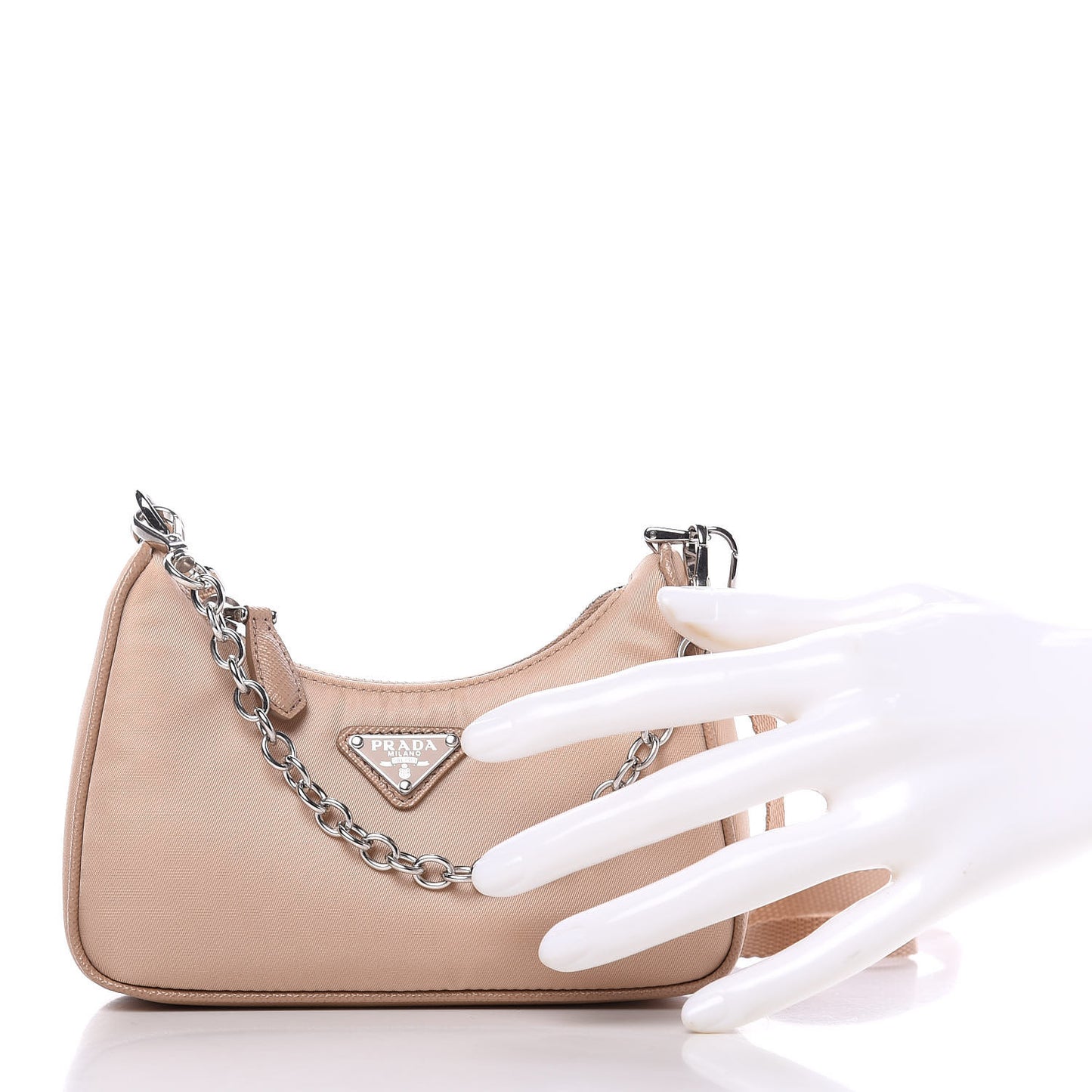 Tessuto Nylon Saffiano Mini Re-Edition 2000 Shoulder Bag Cammeo